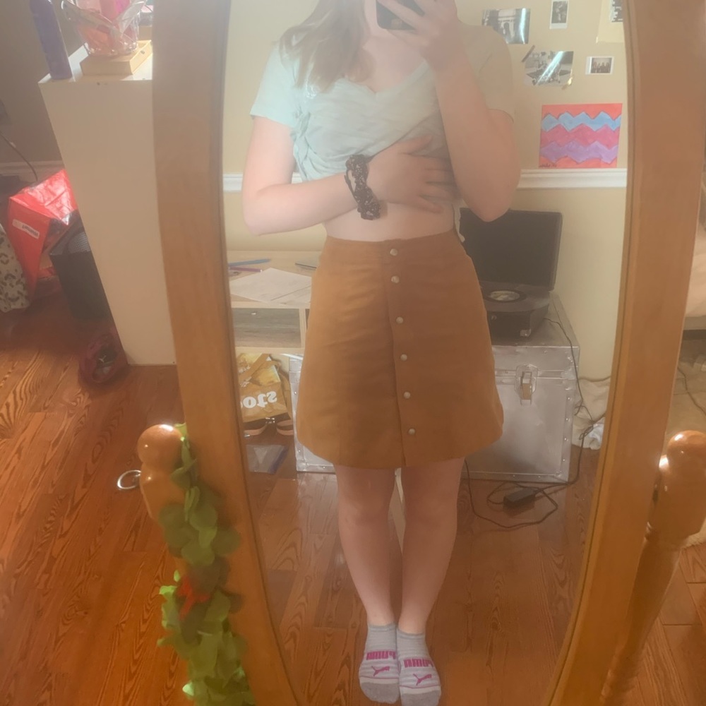 Button up Suede mini skirt from H&M